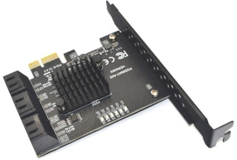 Yominerr PCIE 1X to 6 Ports 3.0 PCI E Controller Pci Express Multiplier Expansion Card 6Gbps Add on Card Riser