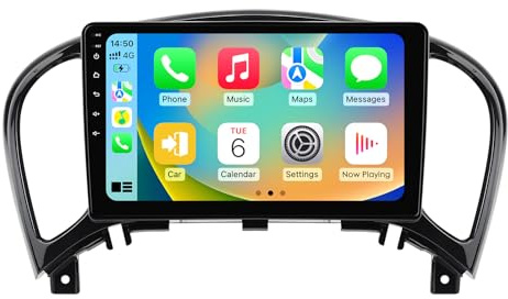 Ossuret Autoradio para Nissan Juke (2010-2014), 9 Zoll Android 14 Pantalla Táctil 2+32GB Navegación GPS con Carplay Android Auto WiFi Bluetooth USB Control del Volante TPMS OBD2 Dab+