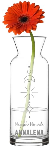 polar-effekt Glasvase für Blumen mit Motiv Gravur Geschenk - Tulpenvase als Heim Dekoration - Frauengeschenk zum Muttertag - Deko-Vase für Orchideen & Blumen