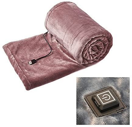 Electric Blanket, Heated Throw Blanket USB Electric Blanket, Soft Comfort Washable Warm Heated Underblanket, Fast Heating & Overheat Protection, Car and Home Electric Travel Blanket