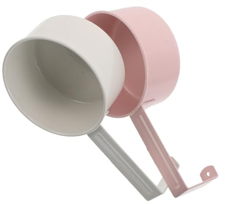 2 Stück Waschmittellöffel aus Metall für Waschpulver, Dosierer Schaufel | Messlöffel für Waschmittel, Universell Einsetzbar, Präzise Dosierung, Pink und Weiß