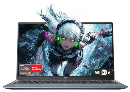 15,6 PC Portatile, Ryzen 7 5700U, 16GB RAM DDR4 512GB M.2 NVMe SSD Ufficio | Computer Portatile Fino a 4.3GHz, WiFi 6, 180° Pieghevole, Camerale Privacy, Radeon RX Vega 8, Type-C, USB, Laptop Domestico