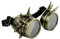 shoperama Goggles mit Spikes Bronze Gold Steampunk Brille Schweißerbrille Burning Man Zubehör