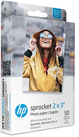 HP Sprocket Fotopapier, Weiß glänzend