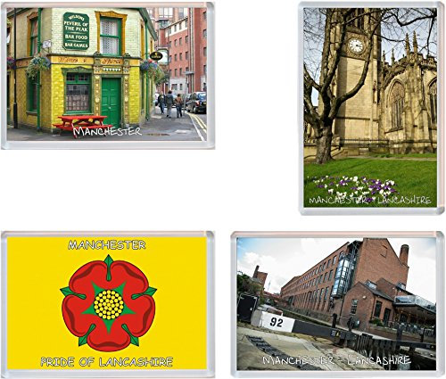 Manchester - Lancashire - 4 PACK - Jumbo Fridge Magnet/Magnets