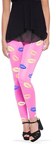 Folat Femme À Lèvres Legging Rose Lèvres, Rose Lèvres, Costumois EU