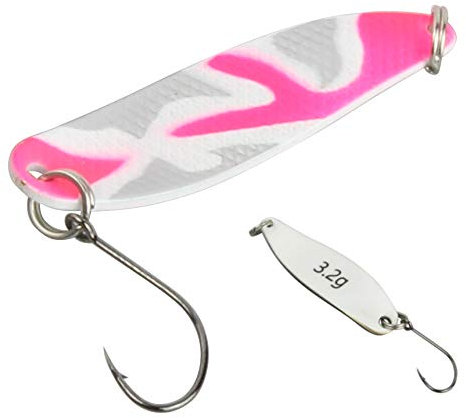 FTM Spoon Hammer Blinker 3,2g - Forellenblinker zum leichten Spinnfischen auf Forellen, Forellenköder zum Spinnangeln, Spinnköder, Farbe:camouflage/weiß