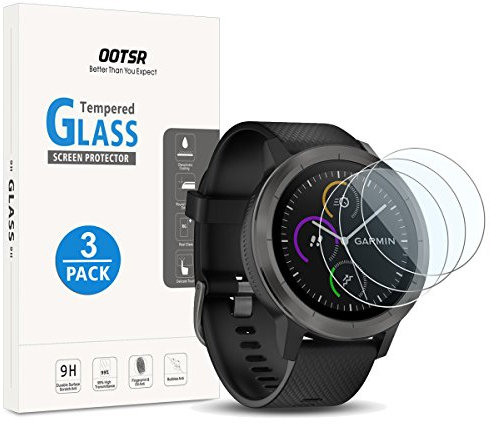 OOTSR (Lot de 3 Protection d'écran pour Garmin Vivoactive 3, Film Protecteur d'écran en Verre trempé pour Garmin Vivoactive 3 [Not Fit Garmin Vivoactive 3 Music]