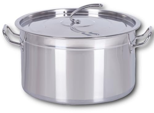 Euro Tische Pentola per la gastronomia (50 l), da 15 a 100 litri, in acciaio inox, ideale per tutti i piani cottura e le grandi cucine, set di pentole Gastro