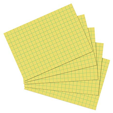 Herlitz Karteikarte eingeschweißt mit Aufreißfaden (Gelb | 4er Pack, A6 kariert)