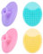 JEXCULL - Set di 4 pennelli per la pulizia del viso, in morbido silicone per viso esfoliante, punti neri, acne, pori e culla, per pulizia profonda della pelle