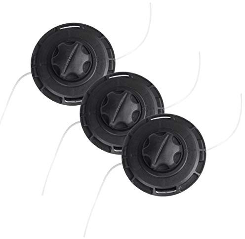 BRAST® 3x Fadenspule mit Aufrollfunktion für M10 Gewinde Doppelfadenkopf Tippautomatik Motorsense Rasentrimmer Multitool