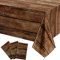 3 Stück braune Holzmaserung-Tischdecken rustikale Kunststoff-Tischdecken für rechteckige Tische, Vintage-Tischdecken im Bauernhausstil, Dekorationen für Westernscheunen-Thema, Party, 137.2x274.5 cm