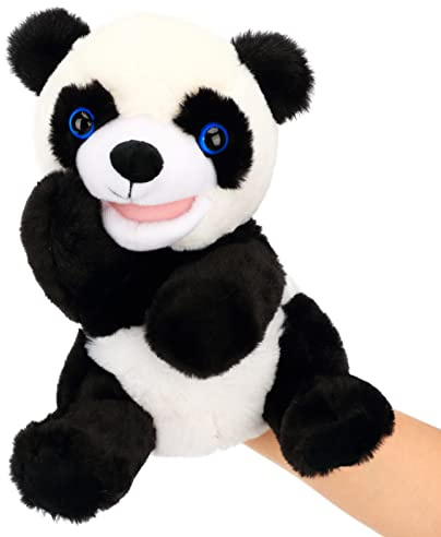 Easfan Panda Plüschtier mit beweglichem Mund für Rollenspiele, Geschichtenerzählen, Vorschulunterricht, Geburtstagsgeschenke für Jungen und Mädchen, 9 Zoll