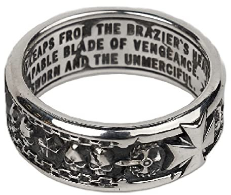 Starforged Kompatibel mit Warhammer 40k Black Templers Kreuzfahrer Ring[Sterling Silber/Gold überzogen] 1 PC