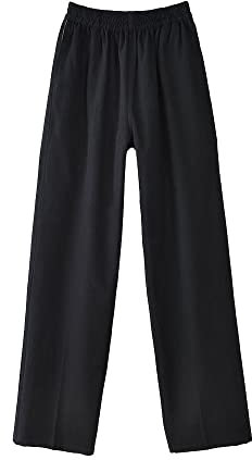 G-LIKE Chinesische Kung Fu Herren Hose – Traditionelle Kampfkunst Taichi Wushu Kungfu Lange Trainingshose Jogginghose Freizeithose Herrenhose Sporthose Loser Stil - Baumwolle (Schwarz, L)