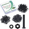 Pzsmocn 240 Stück/80 Sätze M4*35 mm Schwarzes Nylon Kunststoff Kreuzschlitz Rundkopfschrauben-Sechskantmuttern mit Isolierscheibe Standardgröße, für Heimwerker und Elektronische Montage.