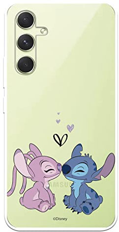 Schutzhülle für Samsung Galaxy A54 5G, offizielles Disney-Angel & Stitch-Kuss, zum Schutz Ihres Handys, transparent, flexibel, mit offizieller Lizenz von Lilo & Stitch
