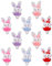 WEWAYSMILE 10 Stück Geometrie Silikonperlen, Silikonperlen Masse, Bunte Runde Silikonperlen, Für Schlüsselanhänger Halskette Armband Basteln DIY(Hase)