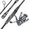 Sougayilang MX-1 Spinnrute und Rollen-Kombination, 2-Sektionen Spinnrute mit 11+1BB Spinnrolle Angelset, für Seebarsch, Barsch, Seelachs, Lippfisch Angelgerät-1.8H