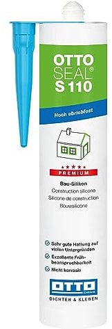 S110 Premium-Bau-Silikon 310 ml, inklusive kör4u Tülle (C57 Eiche)