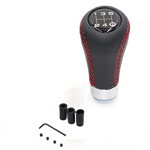 TLYSMG 5-Gang-Leder-Schaltknauf für S-Ubaru WRX Impreza STi Legacy GDA GDB GC8, rote Linie