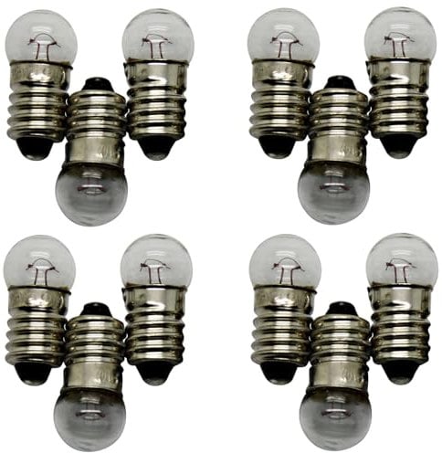 LED-Mafia 6V 12V 3W DC 3x 12x E10 warmweiß weiße Birnen Kleine Glühlampe Schraubgewinde Ersatz Beleuchtung (12, 6V)
