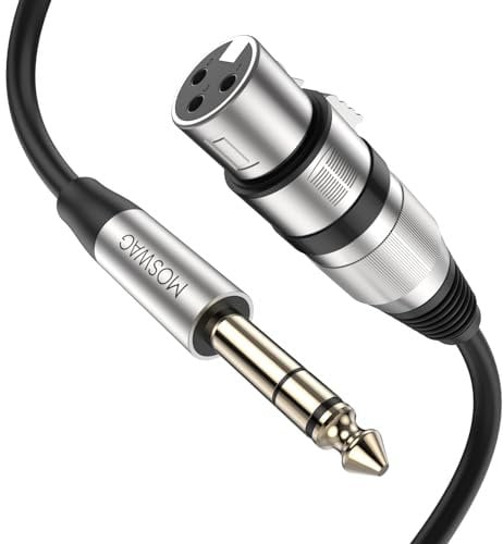 MOSWAG XLR Female to 1/4 TRS Cable 6.35mm TRS Jack 3M/10FT Microphone Cable for Power Amplifier, Audio Sound Consoles, Mixer, SoundBox, Microphone Receiver, Professional Camera