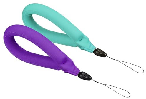 PATIKIL Floating Wrist Straps, 2Pcs Neoprene Waterproof Lightweight 250g Buoyancy Wristband Strap for Underwater Camera Swimming Snorkeling, Sky Blue, Purple