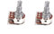 TOYANDONA 2pcs Guitar Potentiometer Dual Knurled Shaft for Volume and Tone Control Easy to Install Replacement for Electric Guitars and Basses