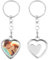 2 pcs Foto Schlüsselanhänger Herz Schlüsselanhänger, Schlüsselbund für Paare DIY, Autoschlüssel Anhänger, Stainless Steel Keyring, Geschenke für Freund Freundin Mama Papa