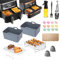 ENSINE Accessoires Air Fryer pour Ninja Double Zone AF400EU, AF500EU, 9L-10.4L Friteuse à Air,avec Moule Silicone, Moule Gateau,Spray Huile Cuisine, Papier Cuisson,Grille AirFryer etc