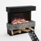 GLOW FIRE Kaminofen PR5 mit realistischem 3D E-Motion LED-Feuer - Stand-Elektrokamin mit Heizung, Kaminfeuer & Timer, max. 1500 W, 111x103,8x35, Schwarz (Marmor)
