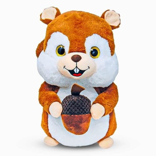 BEMIRO Eichhörnchen Kuscheltier XXL mit Nuss 80 cm