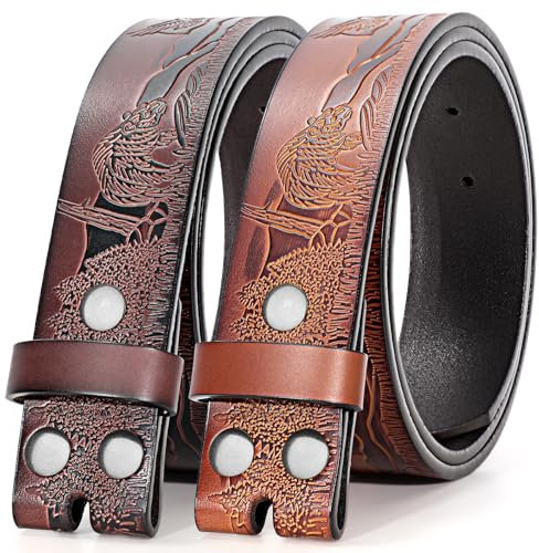 BELTROAD 2 Pack Western Ledergürtel Riemen für Männer Frauen Cowboy Cowgirl western gürtel herren für Jeans Geschenk Gürtel ohne Schnalle wechselgürtel