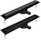 Finmrys Duschrinne 80cm Schwarz Matt Befliesbar Extra Flach Edelstahl komplettset duschabfluss bodenablauf 360 Grad Siphon mit Geruchsstop und Haarsieb Größen 30cm -120cm