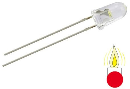 LED 5 mm, rot, Flacker-LED, 10er Set
