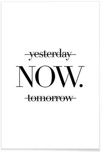 AdoDecor Wandbilder Wohnzimmer, Leinwand Bilder, Yesterday Now Tomorrow Bilder Schlafzimmer, Minimalistisches Schwarz-Weiß-Poster Leinwandbilder Zimmer Deko Aesthetic(Ungerahmt)
