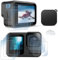 FiTSTILL Ensemble de protections en verre trempé pour Go Pro Hero 13 Noir Protection avant et arrière en verre trempé ultra transparent + Protecteur d'objectif – Ensemble de+ Cache d'objectif