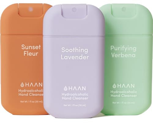 HAAN Hydroalkoholisches Handdesinfektionsmittel 30ml (Sunset Fleur + Purifying Verbena + Soothing Lavender)