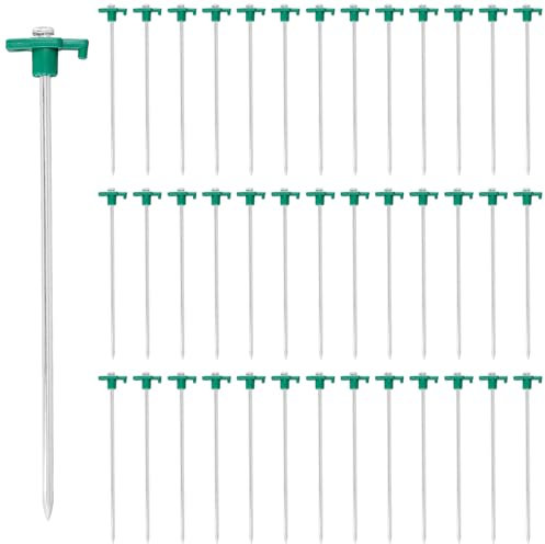 SEUNMUK 40 PCS Tent Pegs, Metal Heavy Duty Tent Pegs, Hard Rock Ground Pegs for Camping Tents Gazebos, 45 x 250 x 6 mm