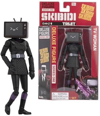 Skibidi Toilet Deluxe Figure TV Woman Age 8+, Collectible Figures, Officially Licensed Toilet Merch, Black