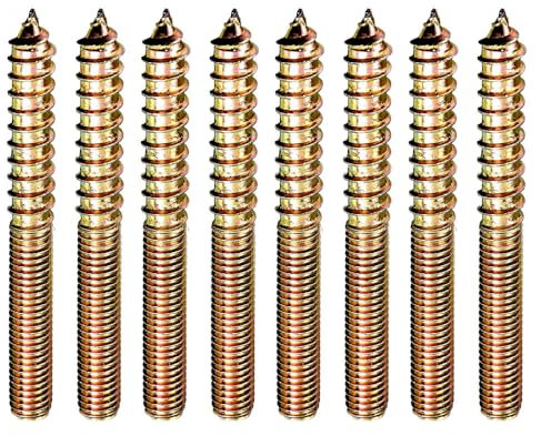 Lot de 10 boulons de suspension M6 x 30 mm, chevilles à vis en bois vers métal, vis sans tête à double tête, vis sans tête pour connexion de meubles de travail du bois (lot de 10)