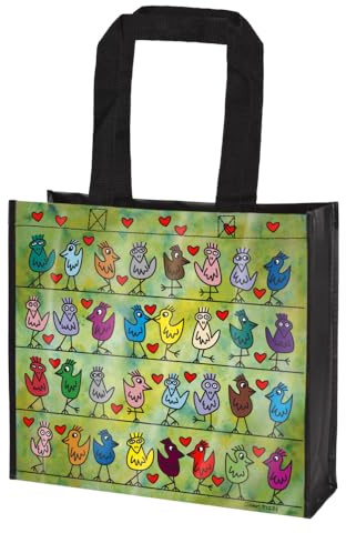 Einkaufstasche James Rizzi -Birds on a Love Wire Pop Art