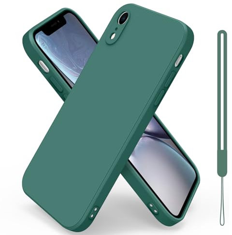 Silicone Case for iPhone XR, Soft-Touch, Shockproof, DustProof, Antiskid Full Body Armour Phone Cover for Apple iPhone (Green, iPhone XR)