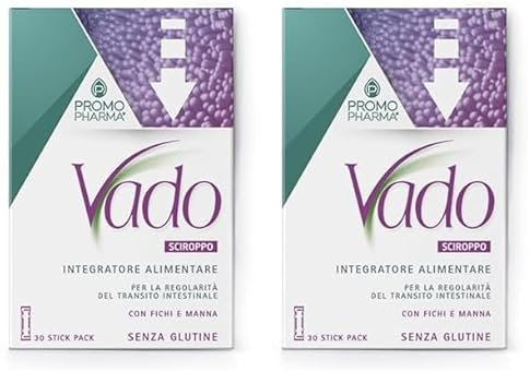 Vado Sciroppo Fichi e Manna - Integratore Alimentare - Con manna e fichi secchi - agevola il transito intestinale - 30 stick pack da 5 ml (Confezione da 2)