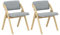 RELAX4LIFE 2er Set Esszimmerstühle, Klappstuhl mit Gummiholzrahmen & Gepolsterter Sitz, Küchenstuhl Klappbar, 48 cm Sitzhöhe, Tragbarer Bürostuhl für Esszimmer Küche Office Events (Grau)