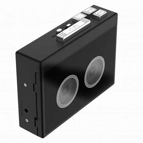Tragbarer kabelloser Kassettenspieler mit Bluetooth, Wiedergabe, Schnellvorlauf, Rücklauf, Auto-Flip- und Radio-Funktionen