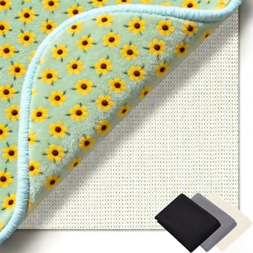 Antirutschmatte für Teppich 90 x 200 cm Waschbare, Wiederverwendbare, Hält Ecken Flach, Zuschneidbar, Rutschmatte Teppichstopper Universell Einsetzbar für Alle Böden, Weiß