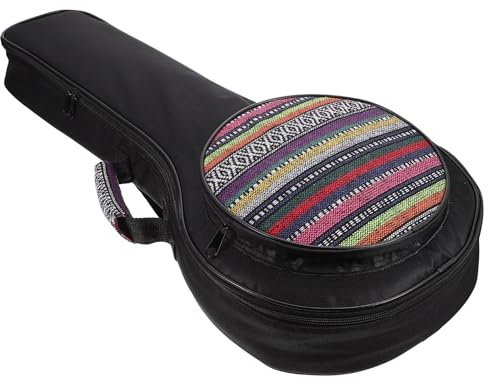 INOOMP Mandolin Container Ethnic Design with Fabric and Adjustable Strap for Musicians
